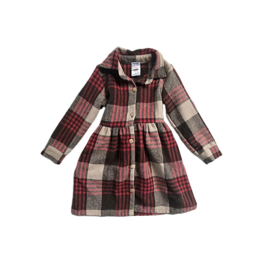 Mia Belle Girls Dress 5 Years Plaid Collar